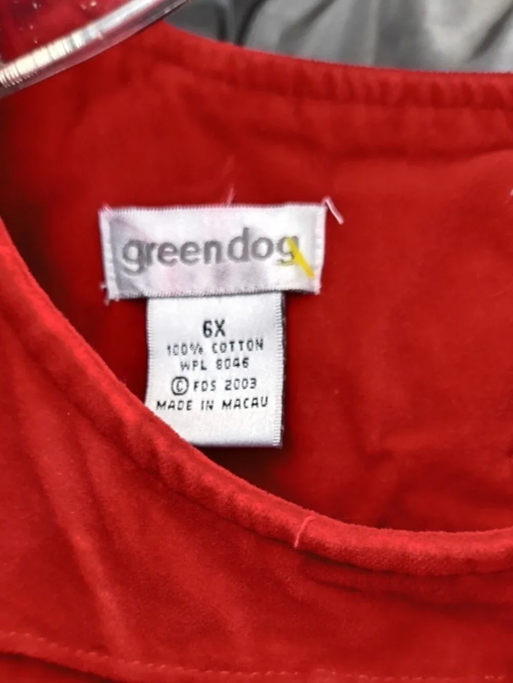 Girls greendog Red Sleeveless Embroidered Christmas Pocket Dress Size 6X AE